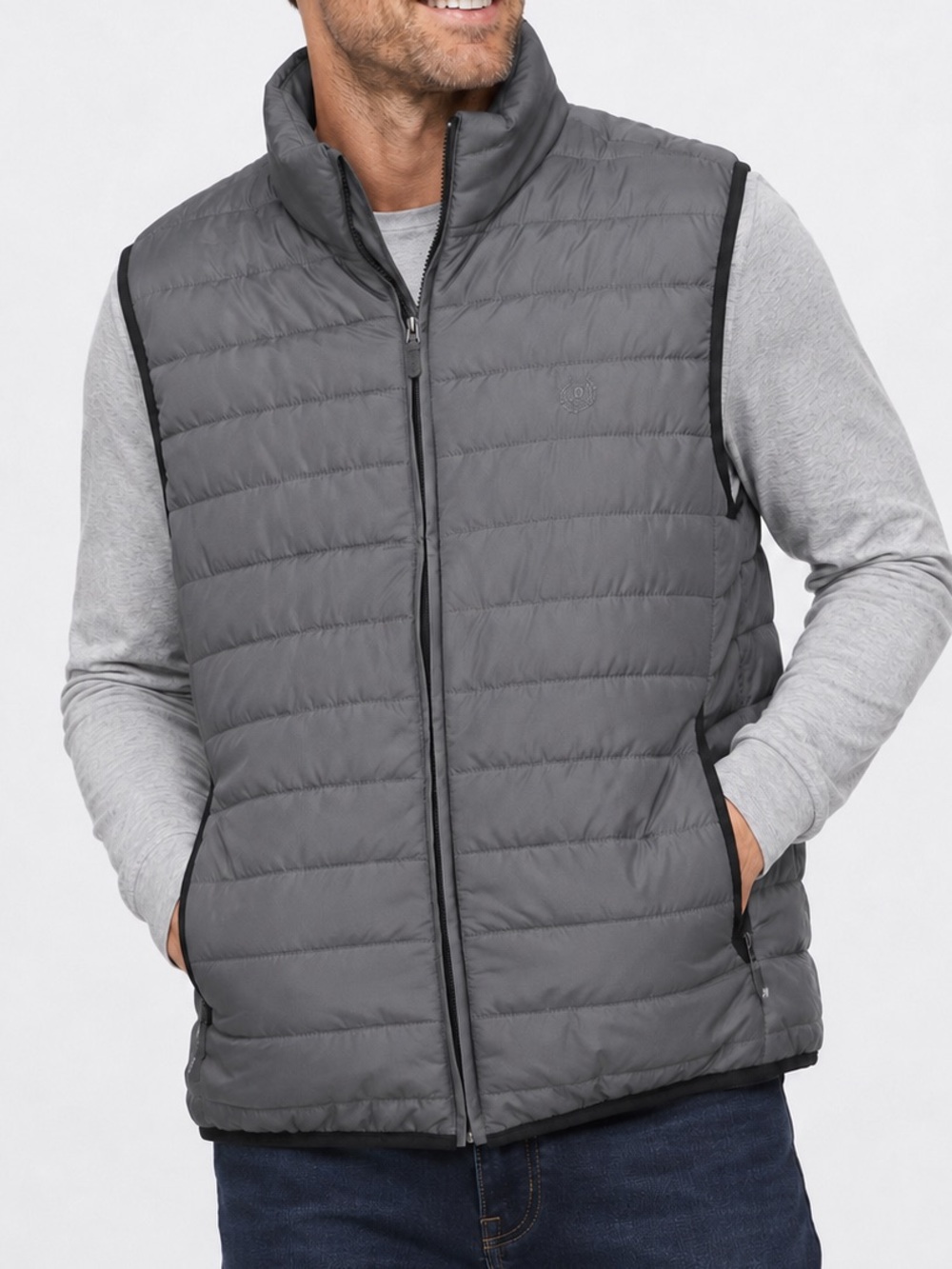 Chaps gray puffer vest men’s XXL